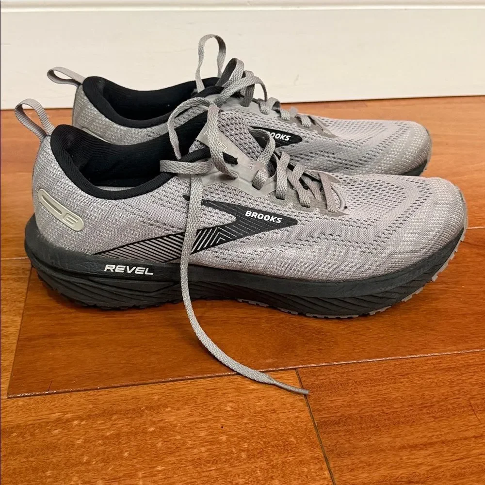 Brooks Revel‎ 6 Mens Energize Neutral Alloy Primer Grey Athletic Sneakers Size 8